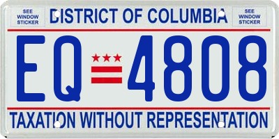 DC license plate EQ4808