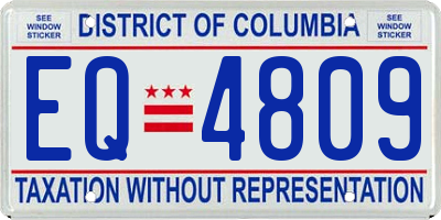 DC license plate EQ4809