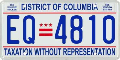 DC license plate EQ4810