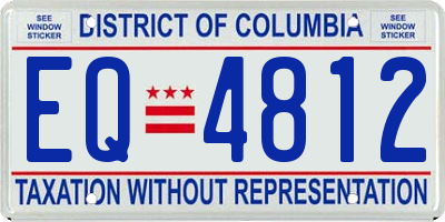 DC license plate EQ4812