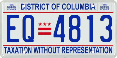 DC license plate EQ4813