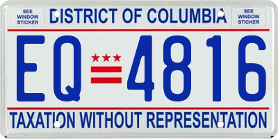 DC license plate EQ4816