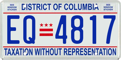 DC license plate EQ4817