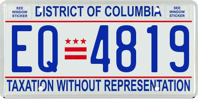 DC license plate EQ4819