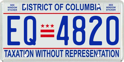DC license plate EQ4820