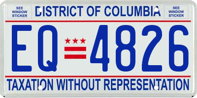 DC license plate EQ4826