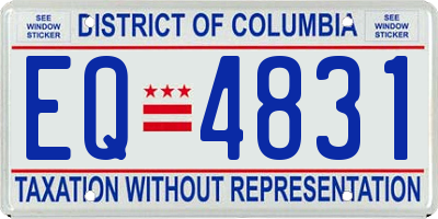 DC license plate EQ4831