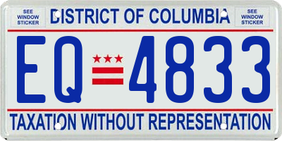 DC license plate EQ4833