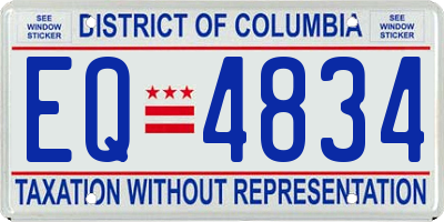 DC license plate EQ4834
