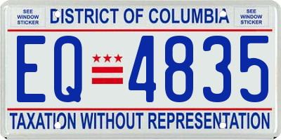 DC license plate EQ4835
