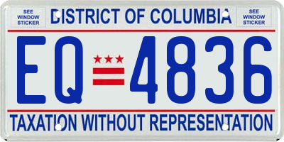 DC license plate EQ4836
