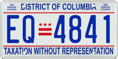 DC license plate EQ4841