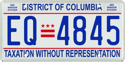 DC license plate EQ4845