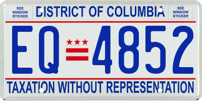 DC license plate EQ4852