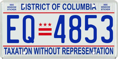 DC license plate EQ4853