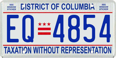 DC license plate EQ4854