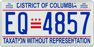 DC license plate EQ4857