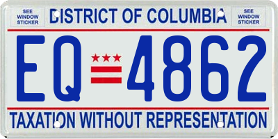 DC license plate EQ4862