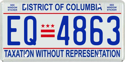 DC license plate EQ4863