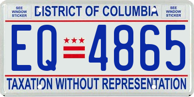 DC license plate EQ4865