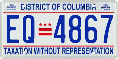 DC license plate EQ4867