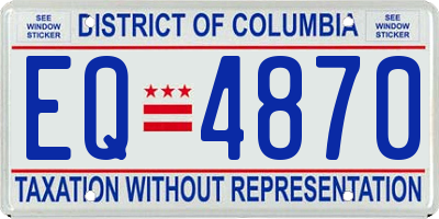 DC license plate EQ4870