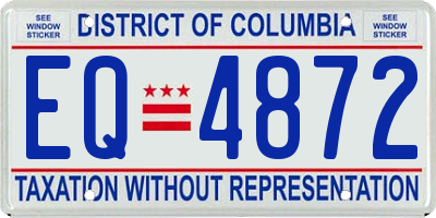 DC license plate EQ4872