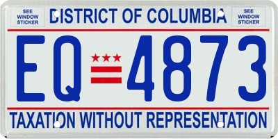 DC license plate EQ4873