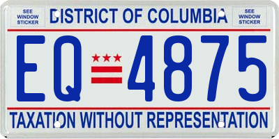 DC license plate EQ4875