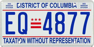 DC license plate EQ4877