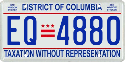 DC license plate EQ4880