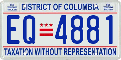 DC license plate EQ4881