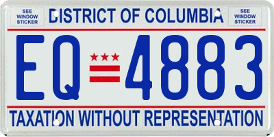 DC license plate EQ4883