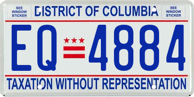 DC license plate EQ4884