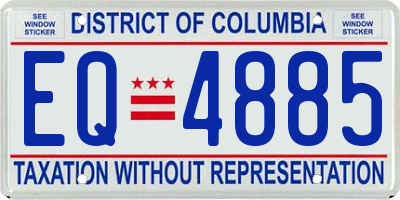 DC license plate EQ4885