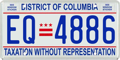 DC license plate EQ4886