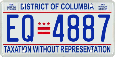 DC license plate EQ4887