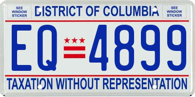 DC license plate EQ4899