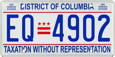DC license plate EQ4902