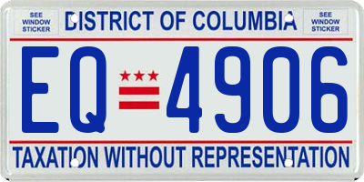 DC license plate EQ4906