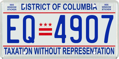 DC license plate EQ4907