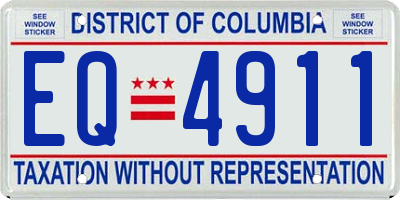 DC license plate EQ4911