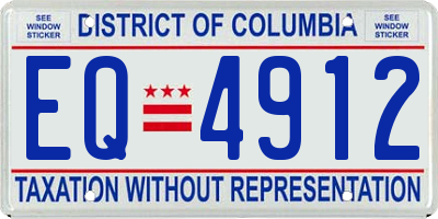 DC license plate EQ4912