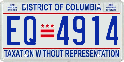 DC license plate EQ4914