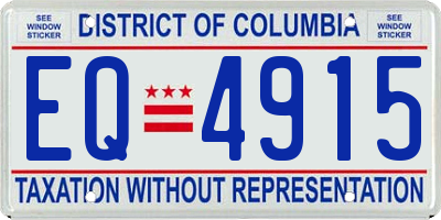 DC license plate EQ4915