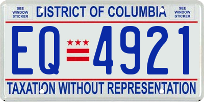 DC license plate EQ4921