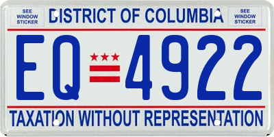 DC license plate EQ4922