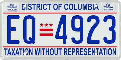DC license plate EQ4923