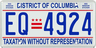 DC license plate EQ4924