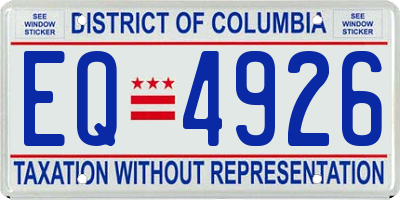 DC license plate EQ4926
